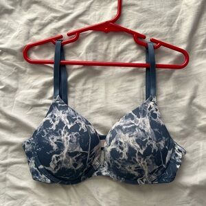 PINK VS Push Up Bra 32B Blue White TieDye